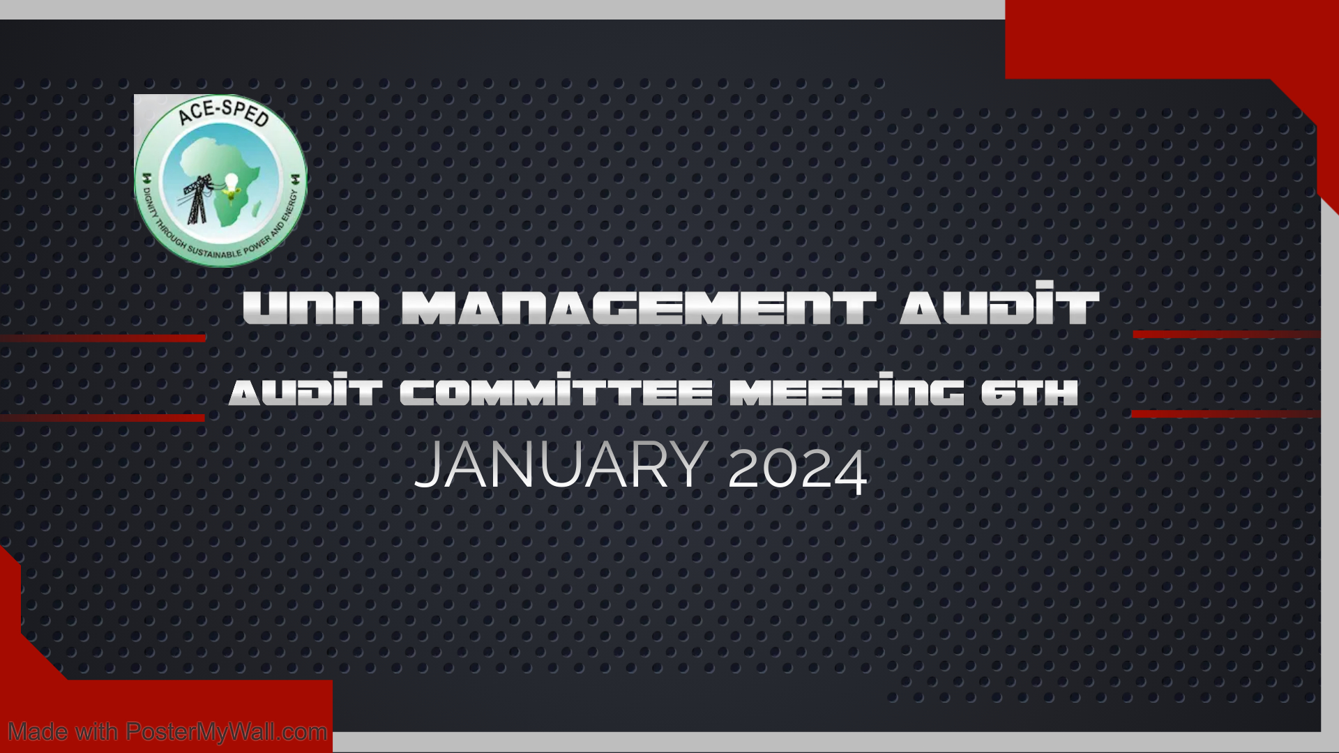 UNN MANAGEMENT AUDIT COMMITTEE MEETING 6th JANUARY 2024